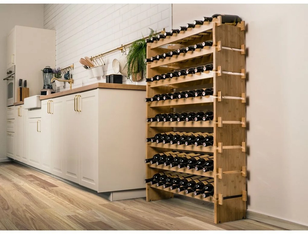 G21 Bambusový stojan na víno, 72 fliaš