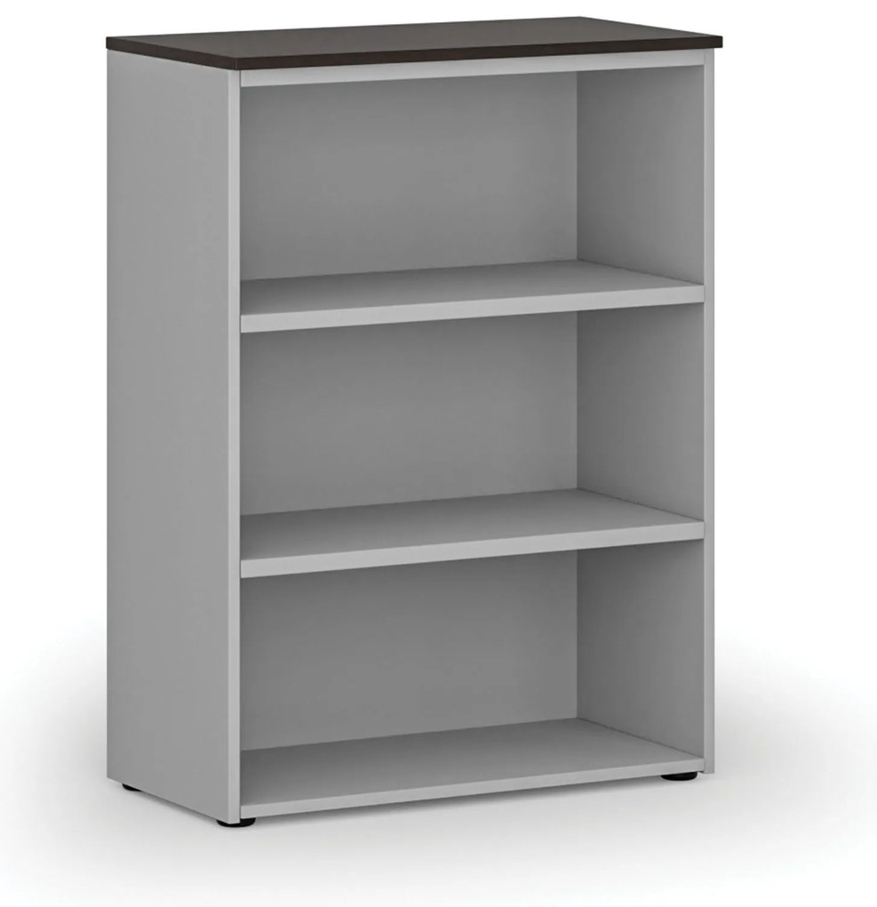 Kancelársky regál PRIMO GRAY, 800 x 420 x 1087 mm, sivá/wenge