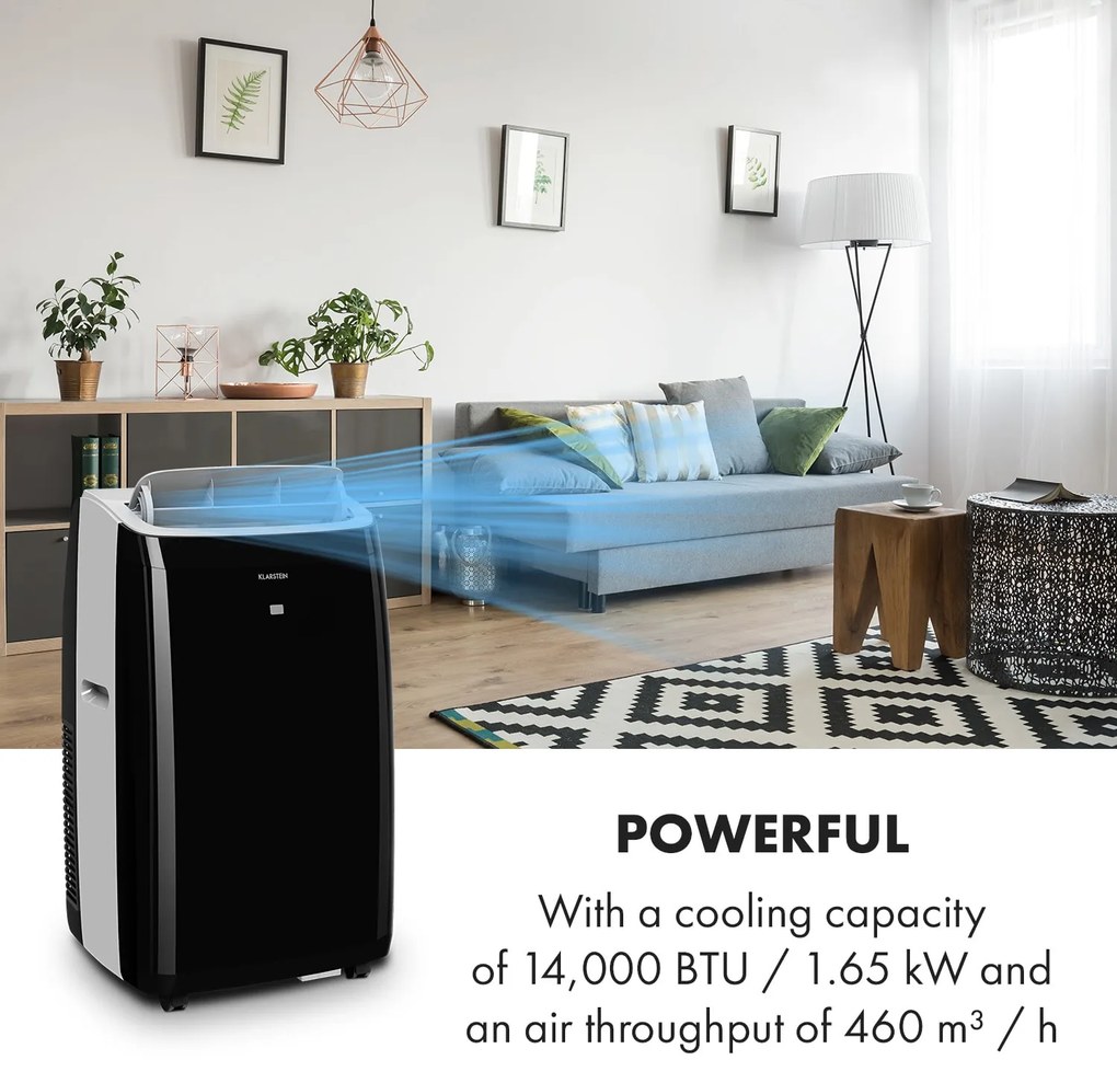 Klarstein Grandbreeze Pro 14K, mobilná klimatizácia 3 v 1, 460 m³/h, 14 000 BTU/1,65 kW