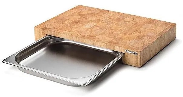 Continenta C4027 - Kuchynská doska na krájanie s misou 48x32,5 cm gumovník