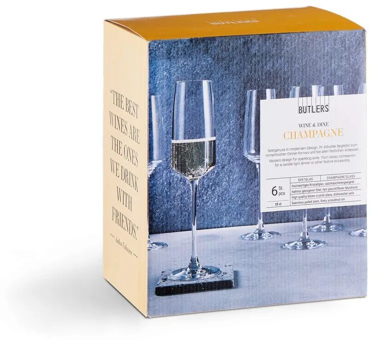 WINE & DINE Sada pohárov na šampanské 250 ml 6 ks