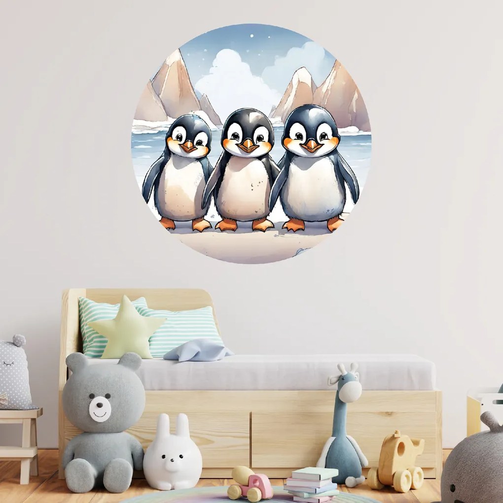 PIPPER. Tučniaky - textilná nálepka na stenu Veľkosť: 100 cm