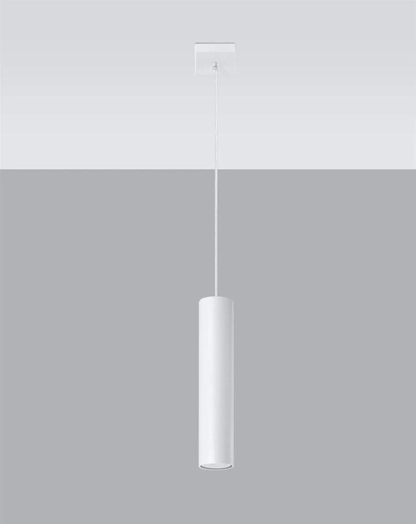 Závesné svietidlo Lagos, 1x biele kovové tienidlo