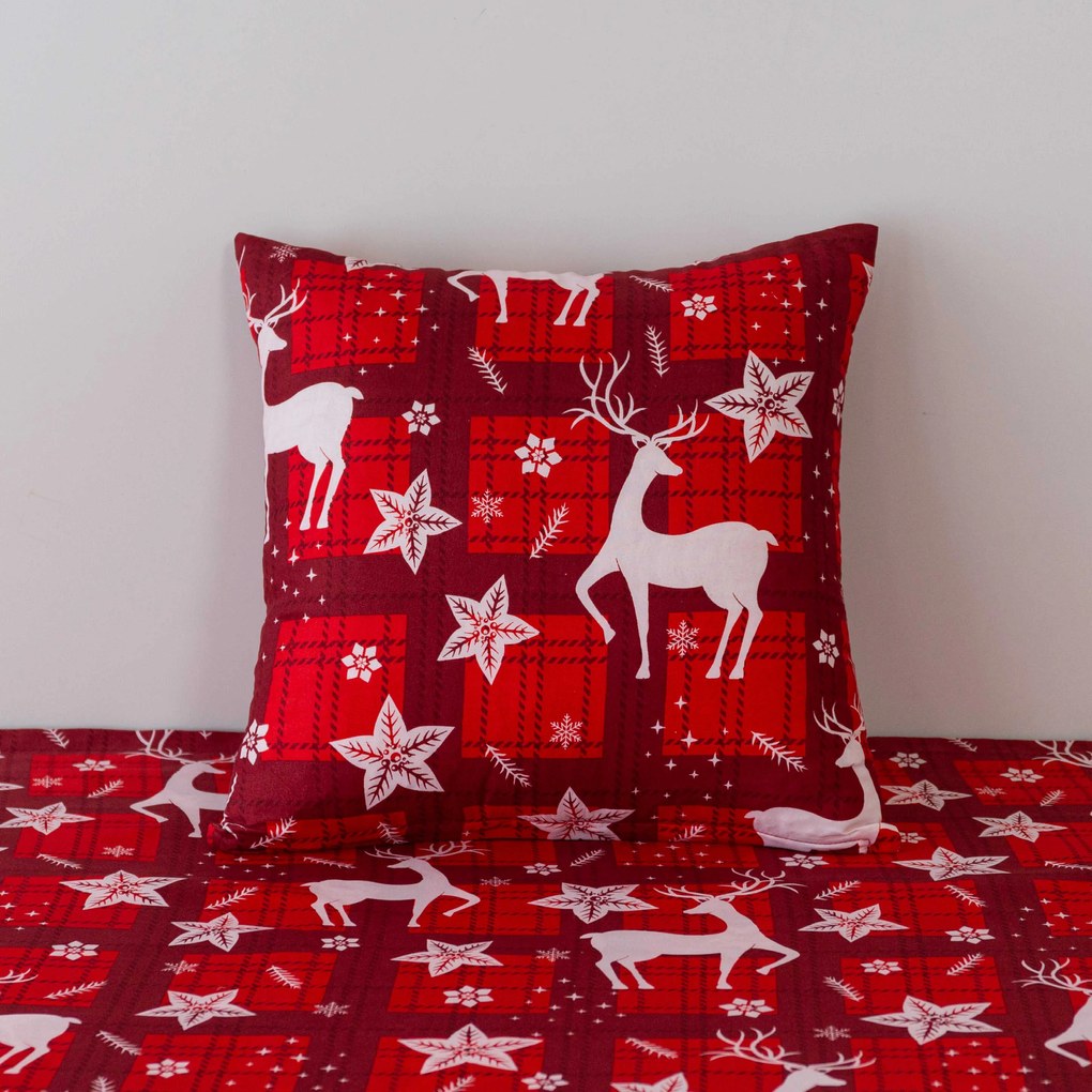 Poťah na vankúš z mikrovlákna VELVET CHRISTMAS 45x45 cm, červený