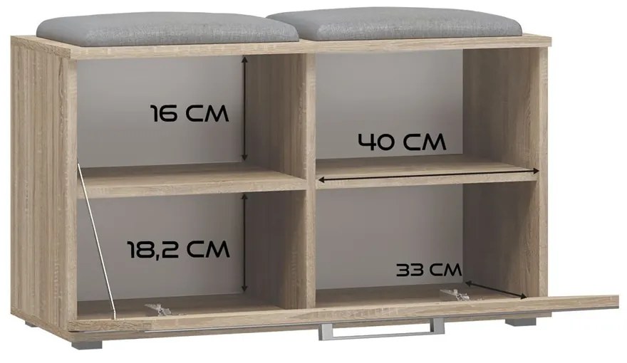 Botník (skrinka na topánky) Oasis 1 (dub sonoma). Akcia -20%. Vlastná spoľahlivá doprava až k Vám domov. 1132597