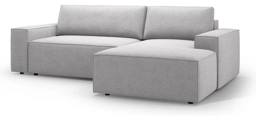 Svetlosivá rozkladacia rohová pohovka z textílie bouclé (pravý roh) Jodie – Micadoni Home