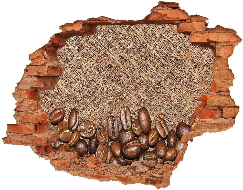 Nálepka 3D diera Zrnká kávy WallHole-cegla-90x70-39909310