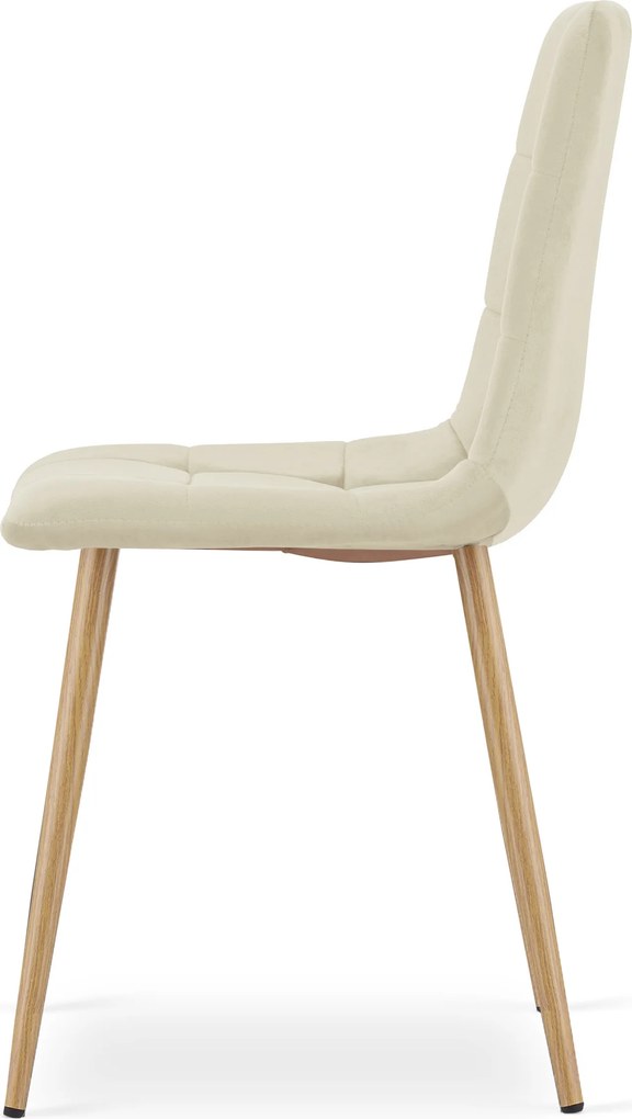 AKCIA Svetlobéžová zamatová stolička KARA II. akosť