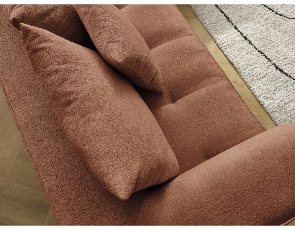 Terakotová ženilková rohová pohovka (ľavý roh/do L) Whesley – Bobochic Paris