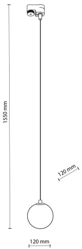 Luster na lanku do lištového systému TRACER 1xG9/8W/230V čierna/dymová čierna