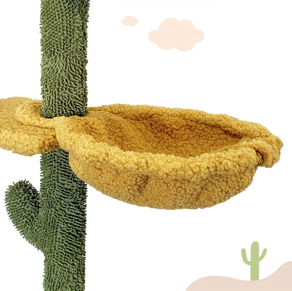 Tutumi Tutumi, škrabadlo pre mačky 40x25x240 cm Cactus P70375, zelená-žltá, HOM-03072