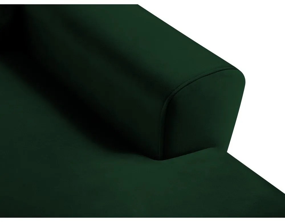 Zelená zamatová rozkladacia/s úložným priestorom rohová pohovka (pravý roh/s leňoškou) Kyoto – Cosmopolitan Design