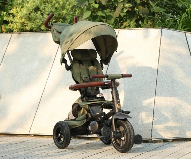 Detská trojkolka Rito Deluxe Rubber olivová