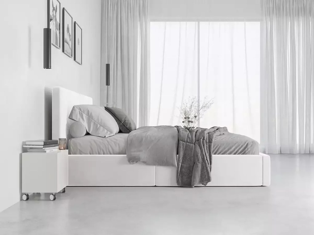 Čalunená posteľ HILTON WHITE s úložným priestorom
