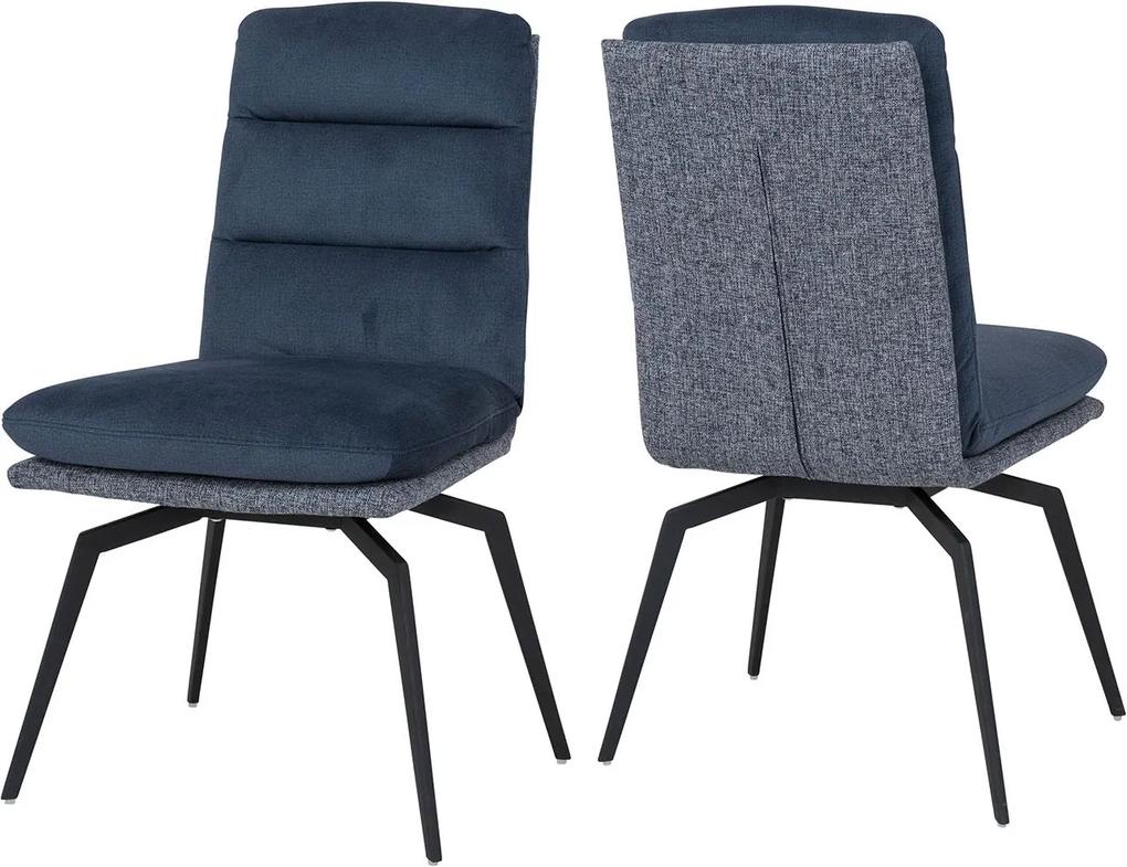Dizajnová jedálenská stolička Roll modrá/sivá