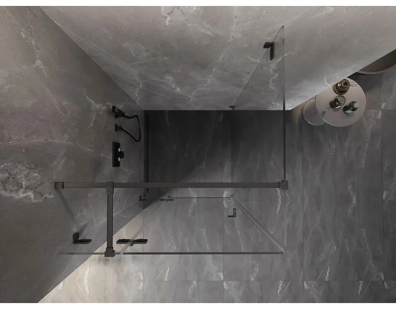 Mexen Lunar T, sklápací sprchový kút ľavý 110 x 110 cm, 8mm číre sklo, profil grafit brúsený, 834T-110-110-66-00-L