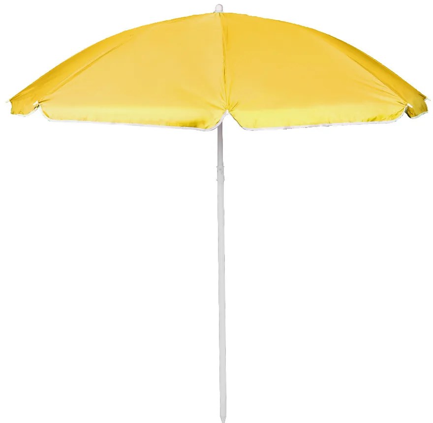 Plážový slnečník nastaviteľný rozbitný UV skladací 150cm žltý