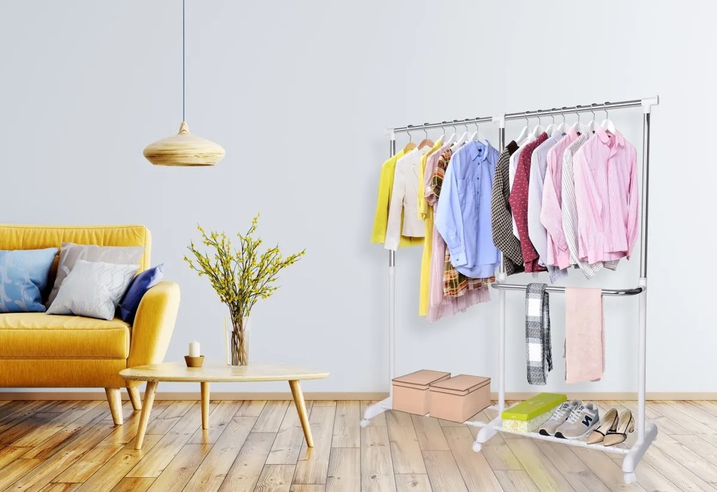 Stojan na oblečenie RUFO biely