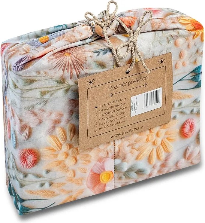 Kvalitex Bavlnené obliečky 5D 140x200 + 70x90 cm – Poľné kvety