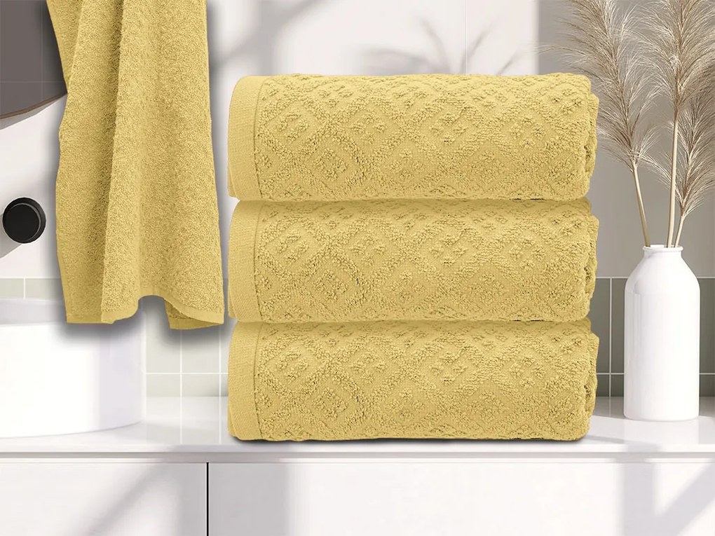 Uterák Basic 50 x 90 cm žltý, 100% bavlna