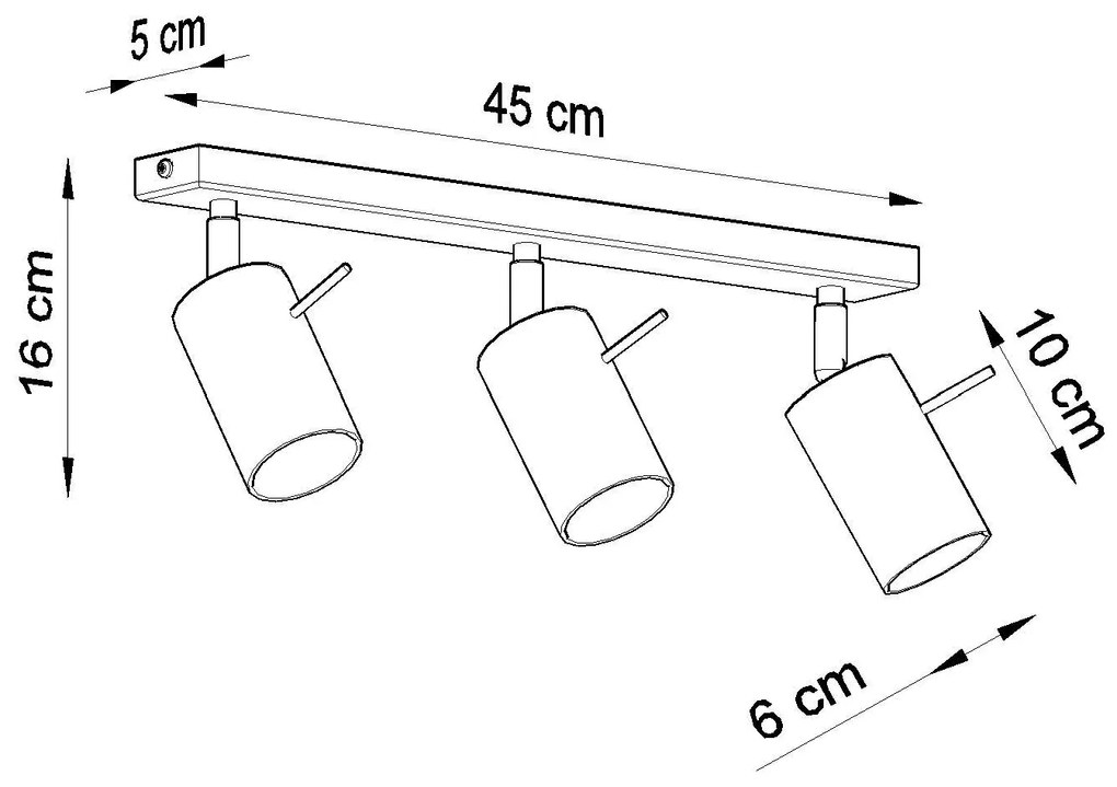 Stropné svietidlo RING 3 biele