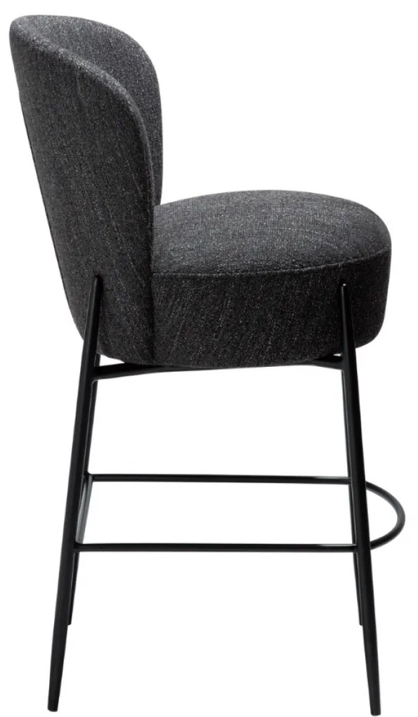 ORBIT ČALÚNENÁ BAROVÁ STOLIČKA black bouclé/black