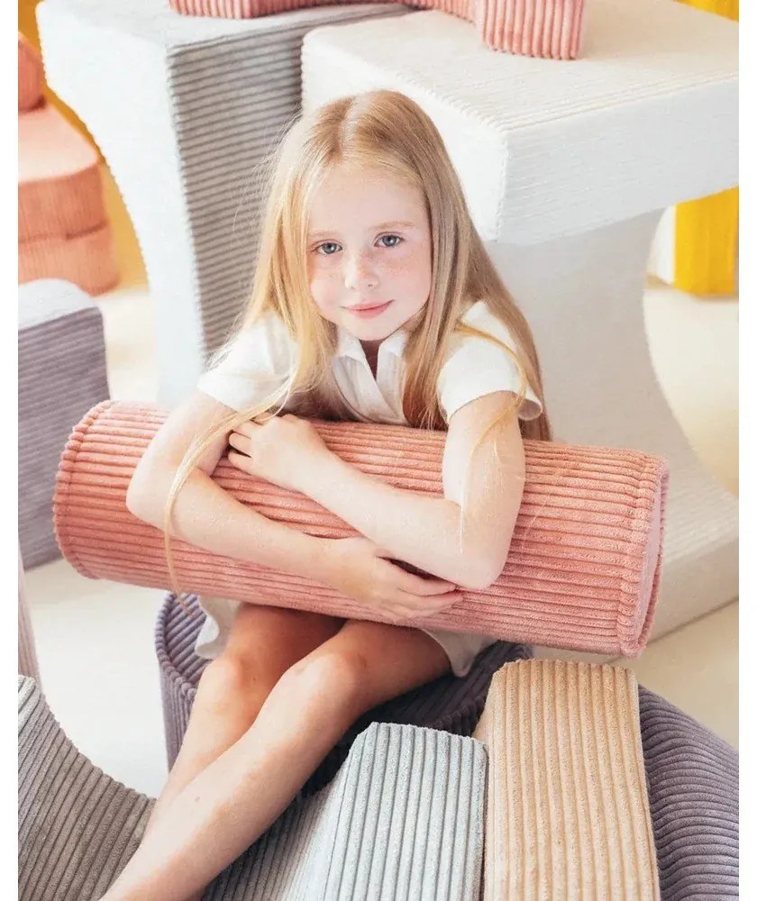 Ružový menčestrový detský pohovkový vankúš Roll – Wigiwama