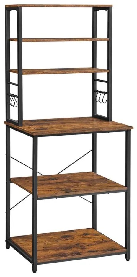 Policový regál MARGE hnedá/čierna