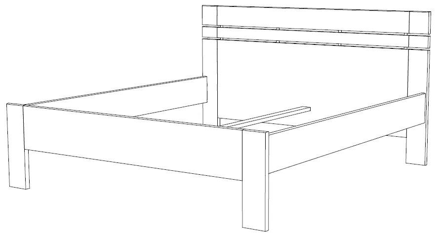 BMB ELLA LUX - masívna buková posteľ 140 x 200 cm, buk masív