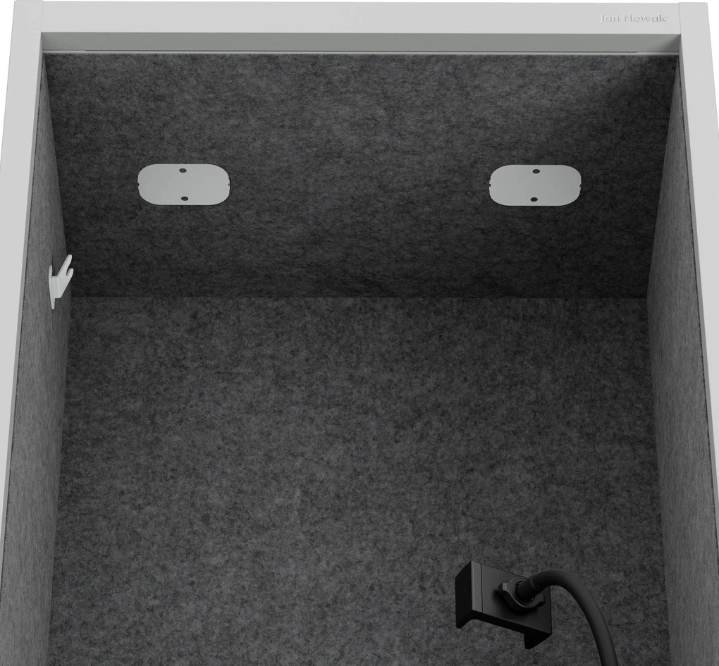 Akustická kabína SALLY MentalBox 600 mm – sivý korpus, tmavosivé sedadlo