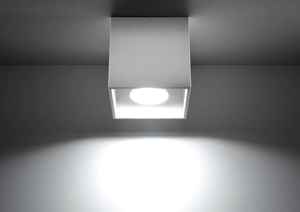 SOLLUX LIGHTING Stropné osvetlenie QUAD 1, 1xGU10, 40W, 10x10cm, hranaté, biele