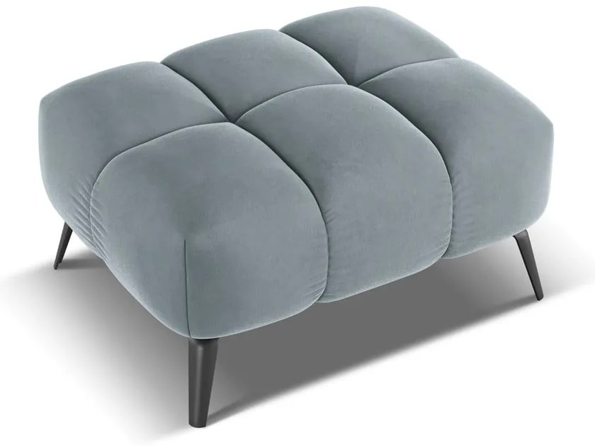 Svetlomodrá zamatová podnožka Nalu – Makamii