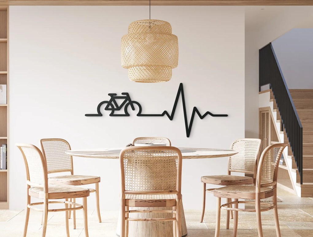 drevko Drevená nálepka Bicykel Rozmer obrazu: 17 x 44,5 cm, Farba dekorácie: Čierna