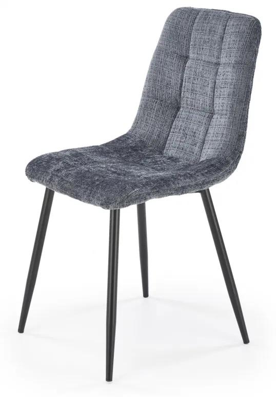 Jedálenská stolička ALTA — kov, látka, sivá