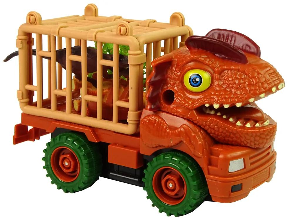 LEAN TOYS Oranžový transportér Dino Truck na odskrutkovanie