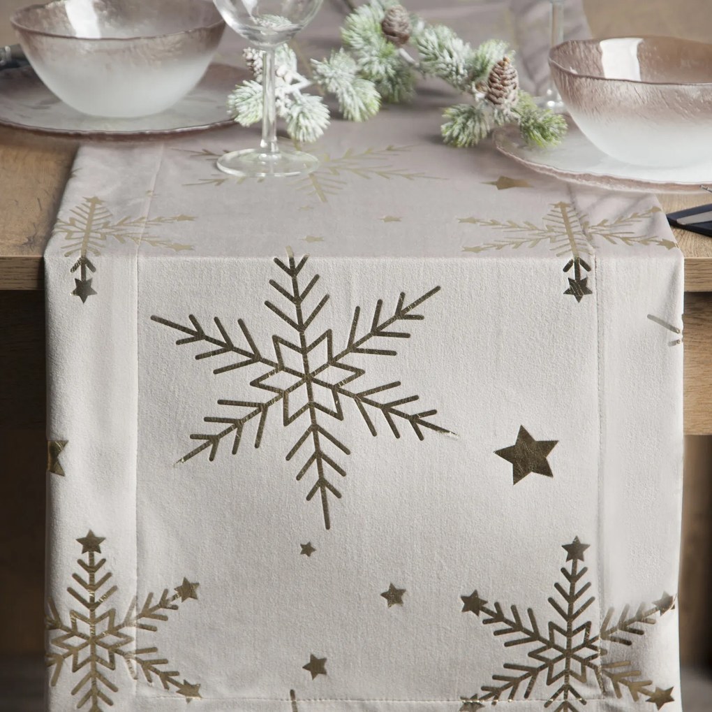 EUROFIRANY VIANOČNÝ BEHÚŇ NA STÔL ELEGANCE6 40X140 CM VZOROVANÝ
