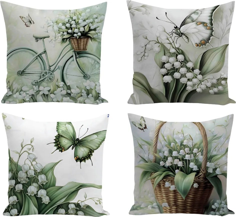 XPOSE® Set obliečok na vankúš LILLY (digitálna tlač) 43x43 cm - set 4 ks