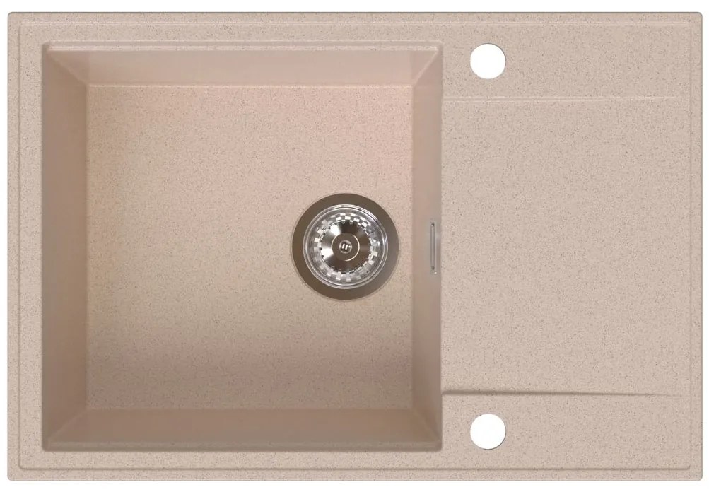 Sink Quality Sink55, kuchynský granitový drez 680x460x215 mm, béžová, SKQ-SINK.P.1KDO