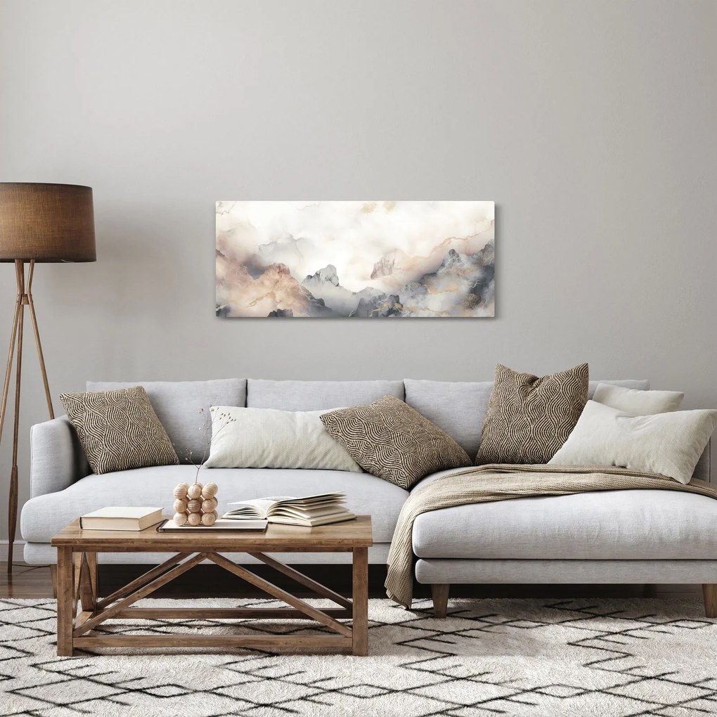 Obraz - Abstrakcia hôr s textúrou mramoru (120x50 cm)