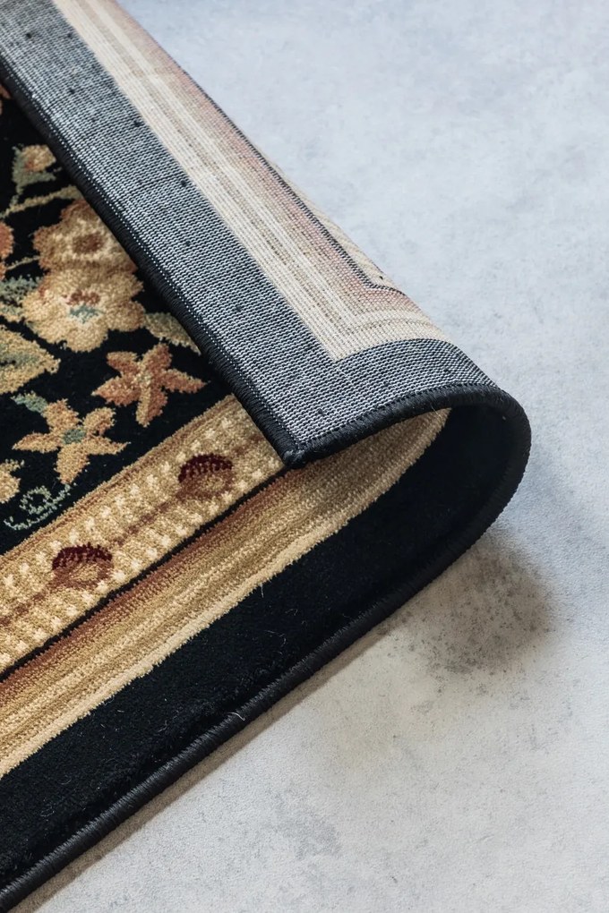 Hanse Home, Behúň Herat 105993 Black Cream, 80x240, čierna, chodba / predsieň