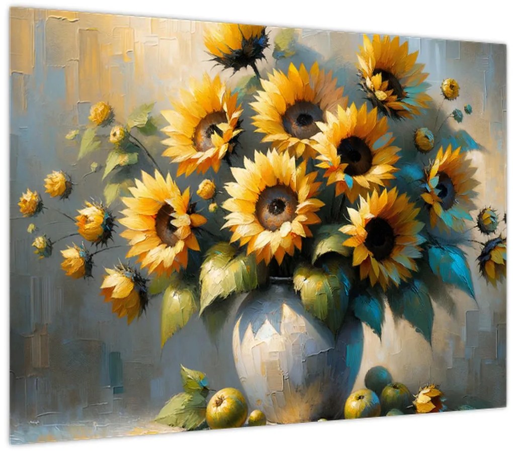 Obraz – Váza so slnečnicami (70x50 cm)
