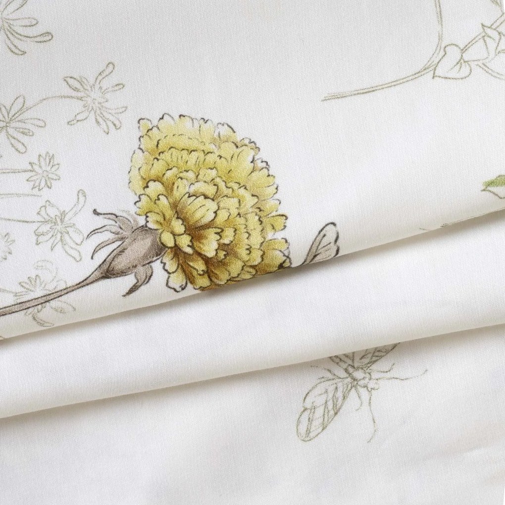 SATÉNOVÉ OBLIEČKY LUXURY VESSAN 200X220 CM, 2KS 70X80 CM KVETY