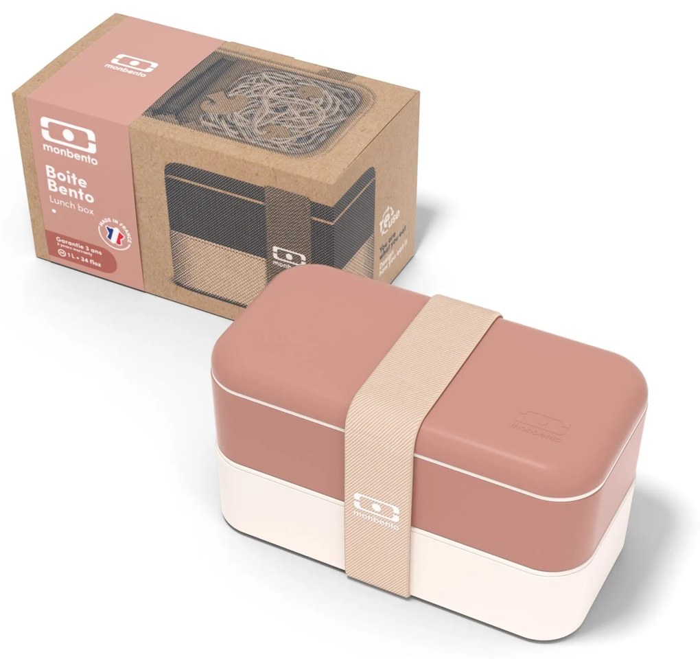 monbento Desiatový box Monbento Original Pink/Moka 1 l