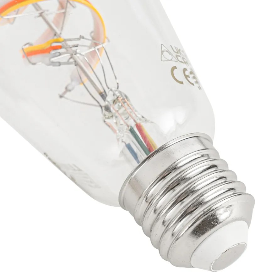 Inteligentné stmievateľné LED žiarovky E27 ST64 číre RGBW 4W 250lm 2700K