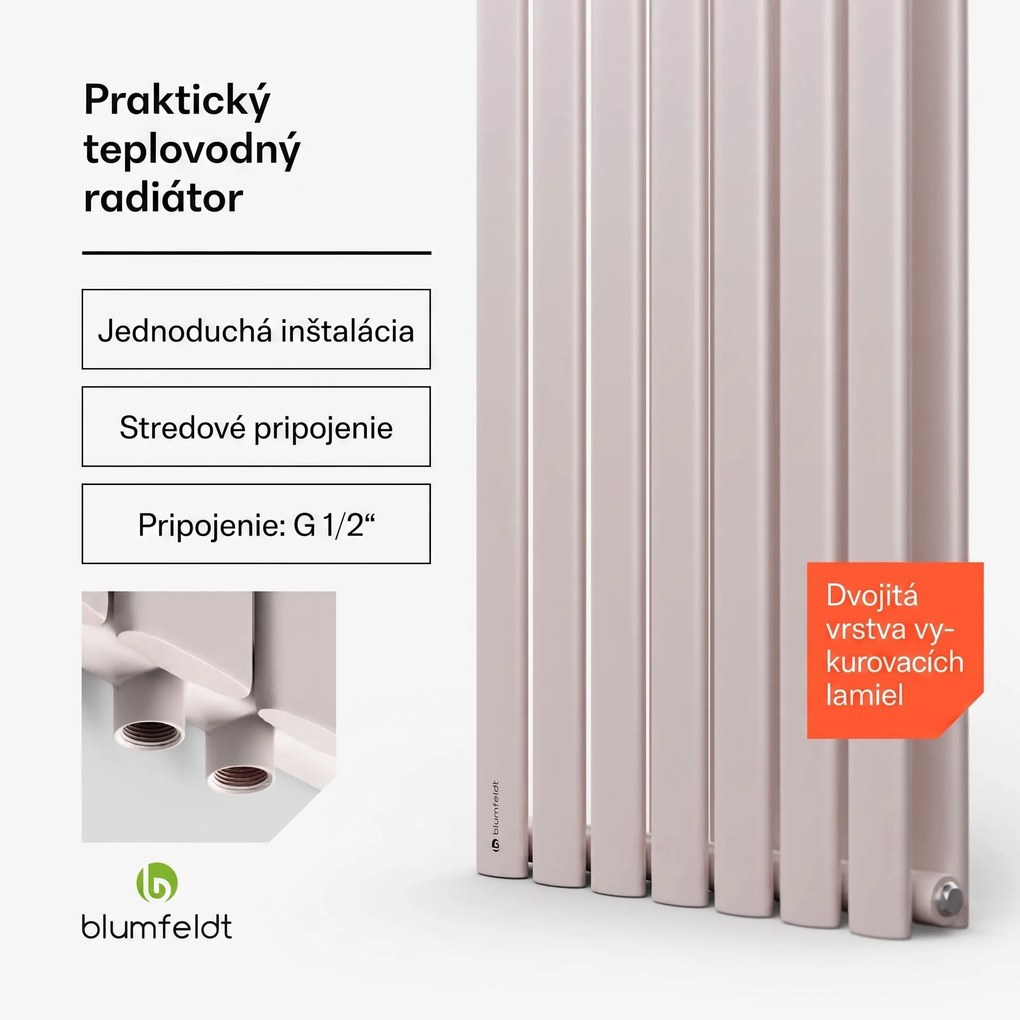 Blumfeldt Tallheo, 41 x 180, radiátor, kúpeľňový radiátor, rúrkový radiátor, 1435 W, teplovodný, 1/2
