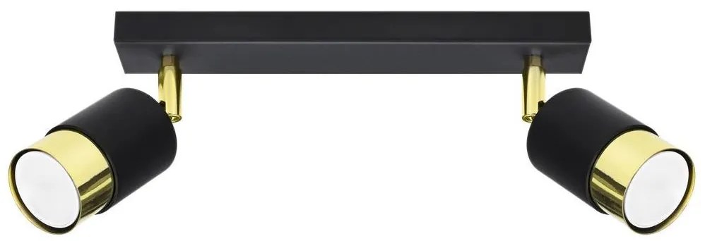 Sollux SL.1070 - Bodové svietidlo NERO 2xGU10/40W/230V čierna/zlatá