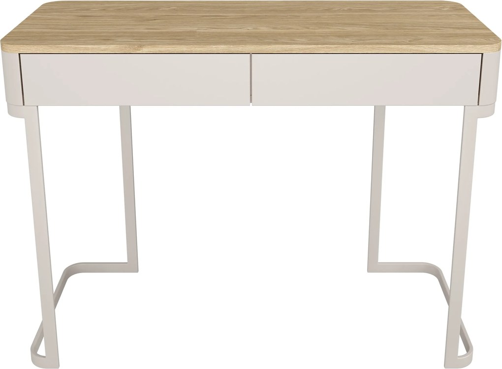 Toaletný stolík so zásuvkami Elivo 110 cm na ráme - kašmír / olejovaný dub