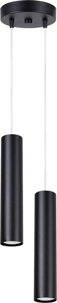 Závesné svietidlo Lagos, 2x čierne kovové tienidlo, o