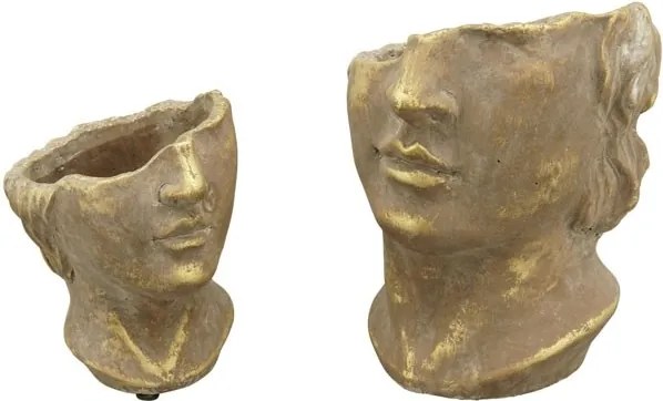 Bronzovo - hnědý antik květináč dívka Bronie - 15*15*18 cm
