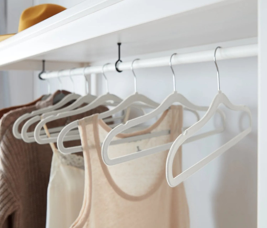 Obzvlášť úzke vešiaky na šaty, 8 ks, sivé